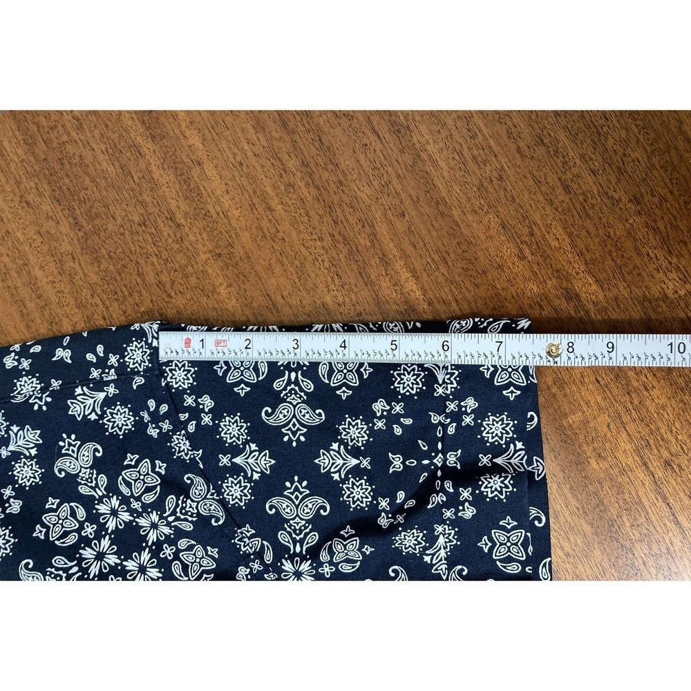 3sixteen Mens Small Navy Blue Bandana Paisely Print Cotton Linen Shirt Made USA - Picture 13 of 13